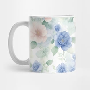 Watercolor Pink And Navy Roses Flower Art Mug